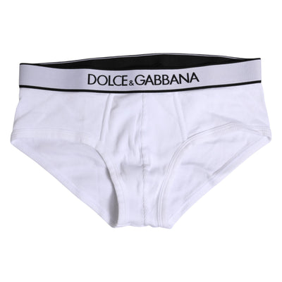 Dolce & Gabbana Weißer Baumwoll-Stretch-Slip Regular Unterwäsche