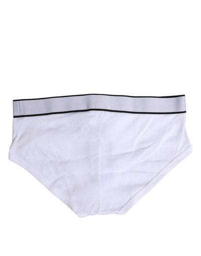 Dolce & Gabbana Weißer Baumwoll-Stretch-Slip Regular Unterwäsche