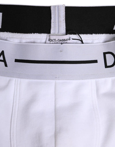 Dolce & Gabbana Weiße Cotton Stretch Regular Boxer Unterwäsche