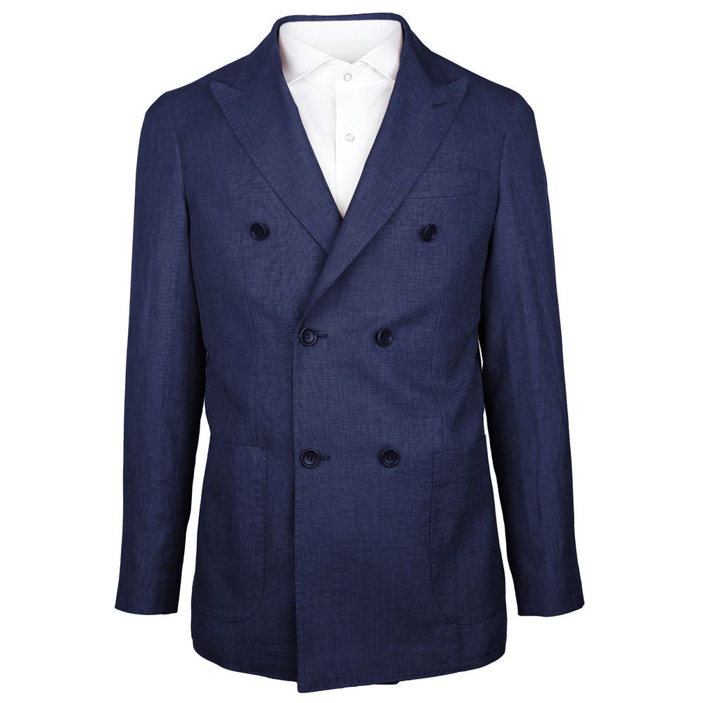 Made in Italy Blauer Leinenblazer