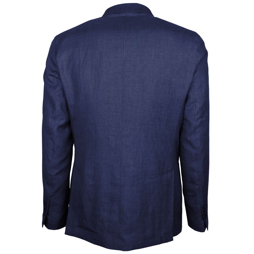 Made in Italy Blauer Leinenblazer