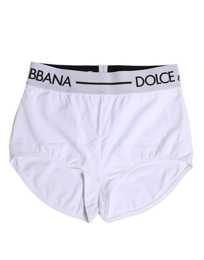 Dolce & Gabbana Weißes Nylon Logo Bund Boxershorts Unterwäsche