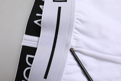 Dolce & Gabbana Weißes Nylon Logo Bund Boxershorts Unterwäsche