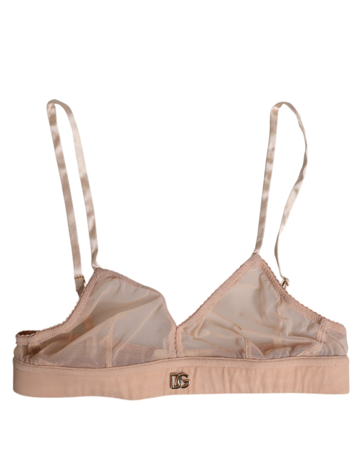 Dolce & Gabbana Puderrosa Nylon DG Logo Bügelfreier BH Unterwäsche
