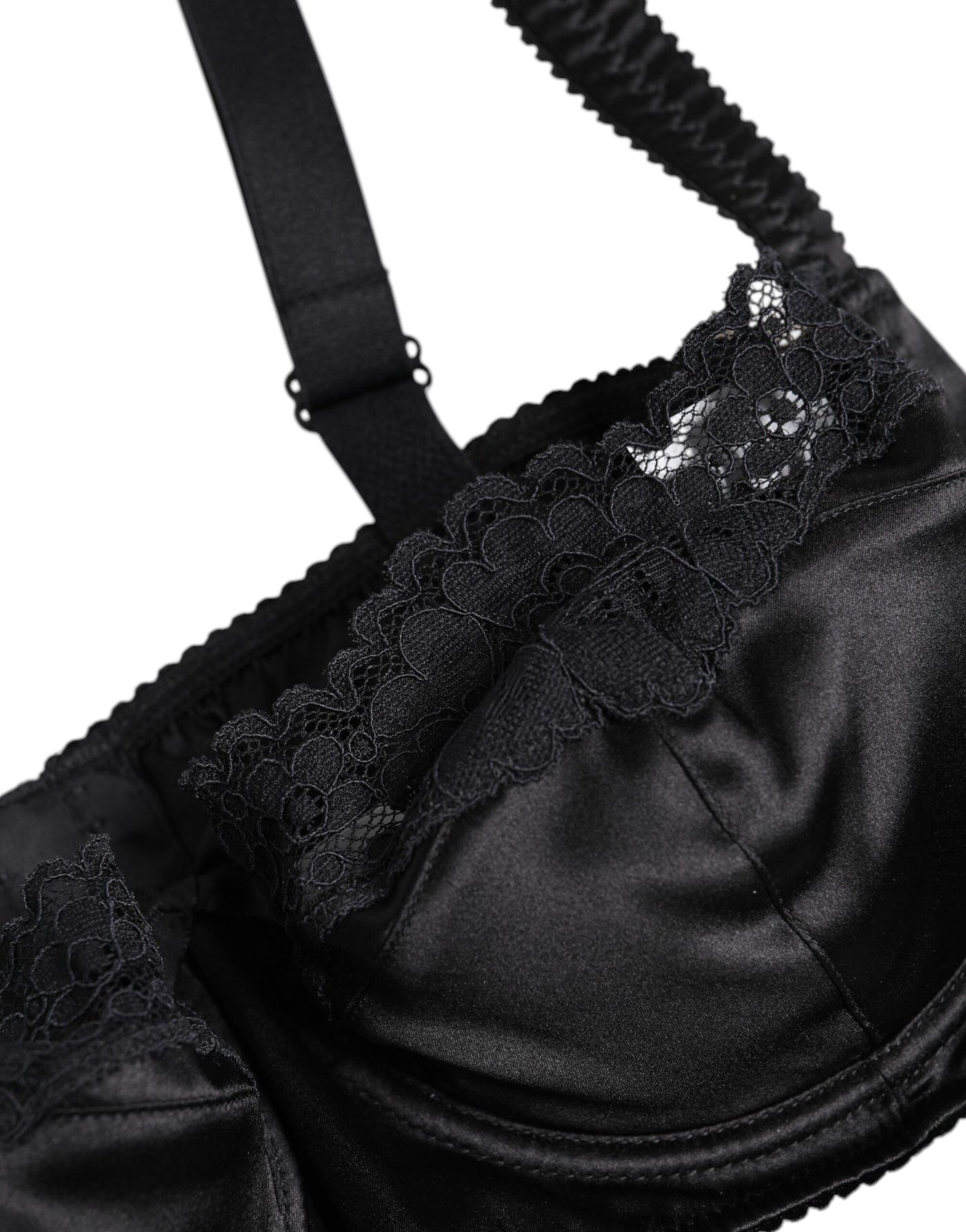 Dolce & Gabbana Schwarzer Seiden-Balconette-BH mit Bügeln Unterwäsche