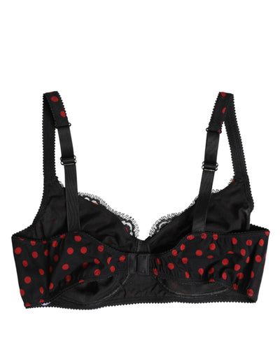 Dolce & Gabbana Schwarz-Rot gepunktet Bügel-Balconette-Unterwäsche