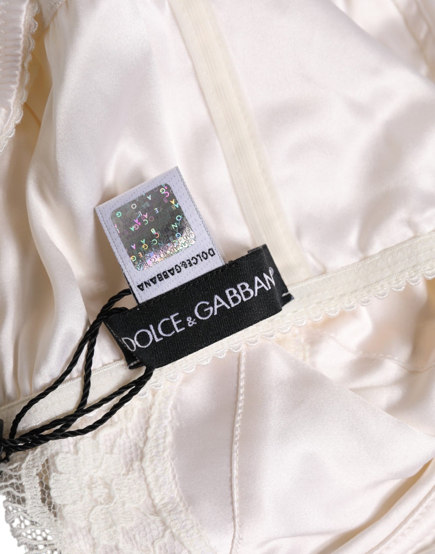 Dolce & Gabbana Weißer Seiden-Balconette-BH mit Bügeln Unterwäsche