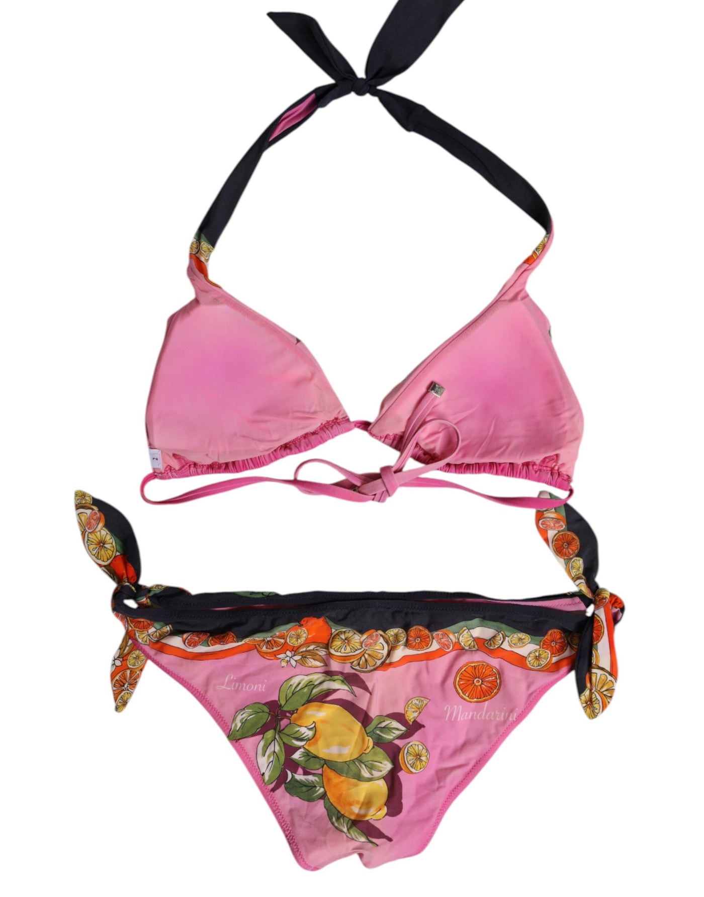 Dolce & Gabbana Rosa bedruckter Badeanzug 2 Stück Oberteil Unterteil Bademode