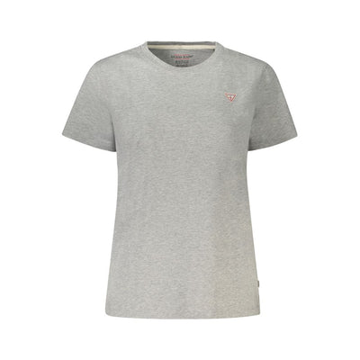 Guess Jeans Graues Baumwoll-T-Shirt für Frauen