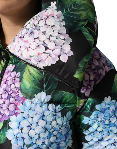 Dolce & Gabbana Gesteppte Jacke mit mehrfarbigem Blumendruck und Puffer