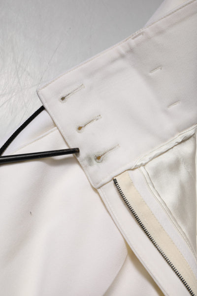 Dolce & Gabbana Weiße taillierte Hose aus Wolle mit hoher Taille