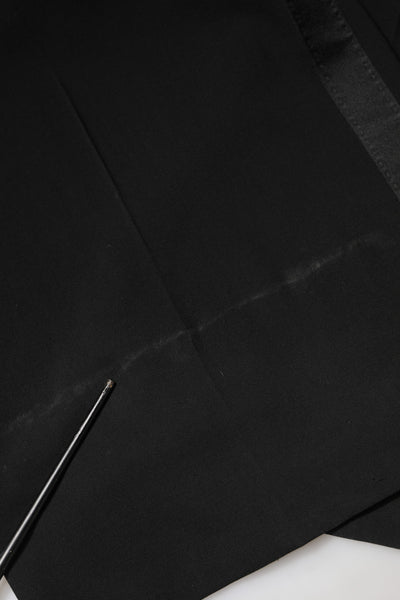 Dolce & Gabbana Schwarze Hose mit weitem Bein und hoher Taille aus Wolle