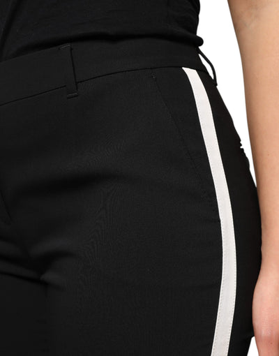 Dolce & Gabbana Schwarze taillierte Hose aus Wolle