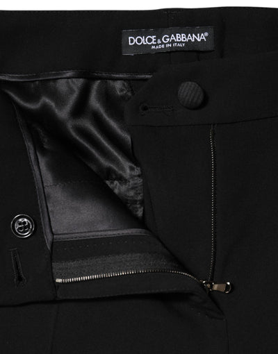 Dolce & Gabbana Schwarze taillierte Hose aus Wolle