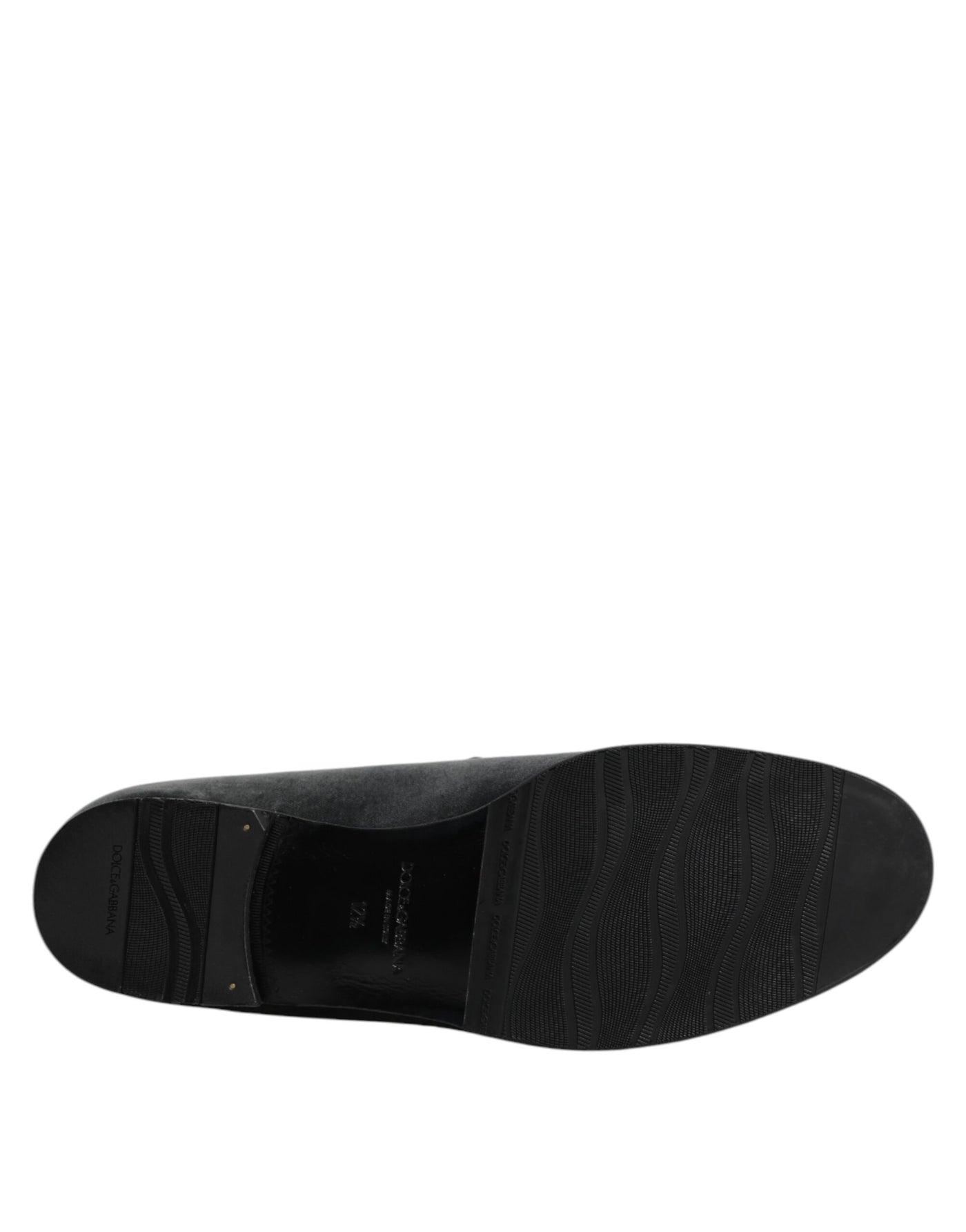 Dolce & Gabbana Schwarzer Samt Slip On Loafers Formelle Schuhe