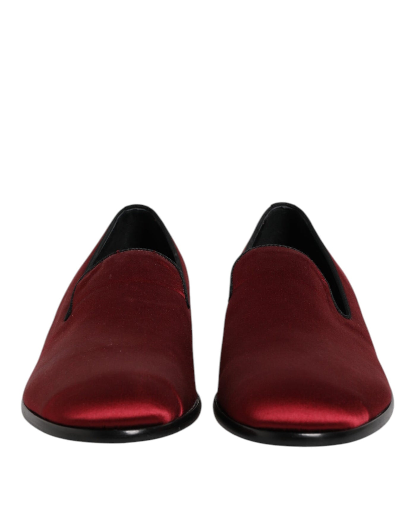 Dolce & Gabbana Rot Samt Slip On Loafers Formelle Schuhe