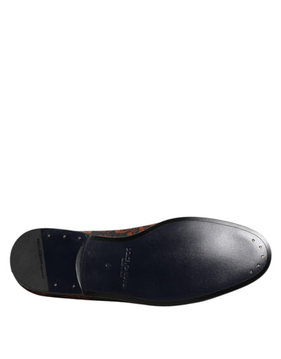 Dolce & Gabbana Schwarze Jacquard Polyester Slipper Schuhe