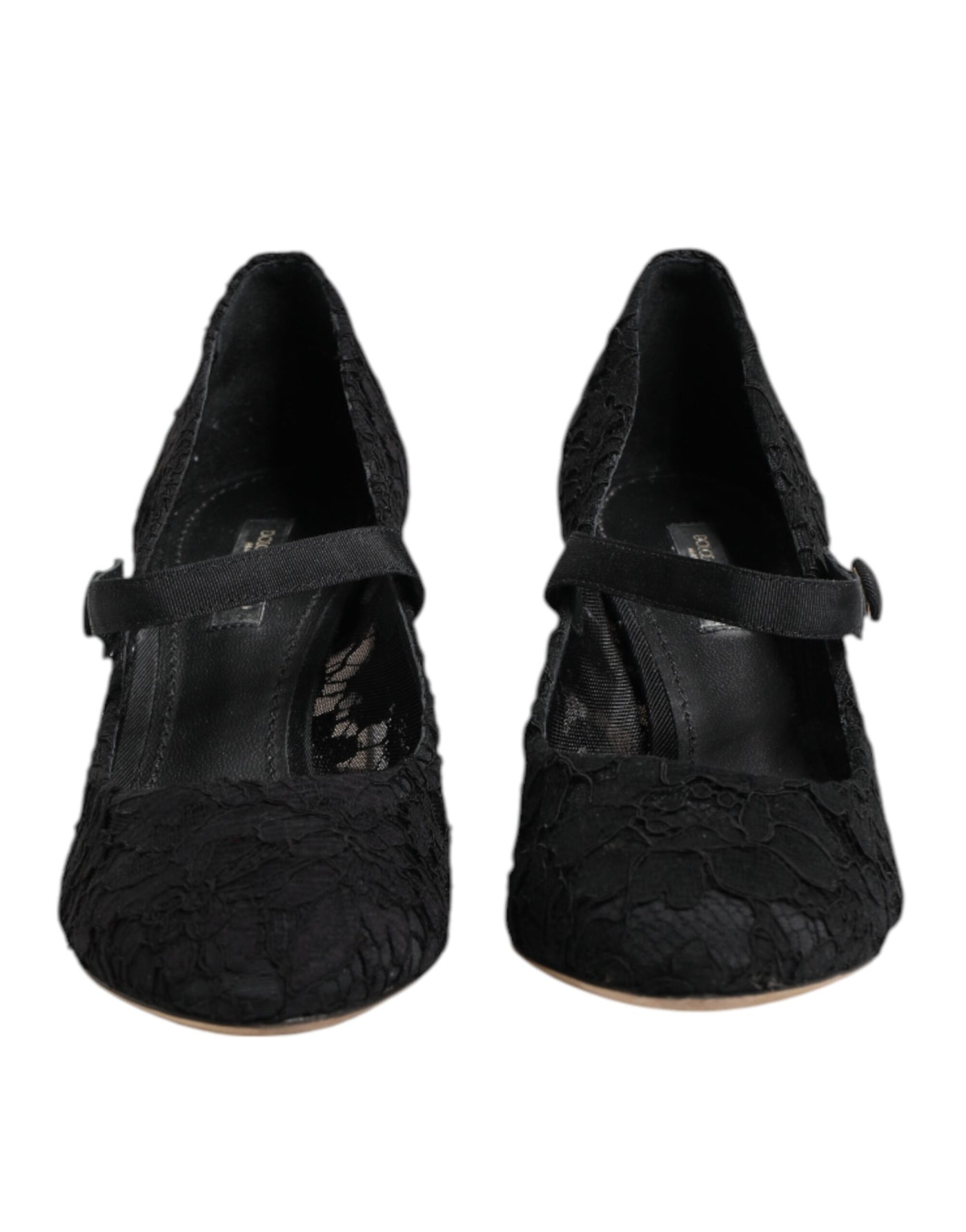 Dolce & Gabbana Schwarz Mary Jane Taormina Spitze Pumps Schuhe