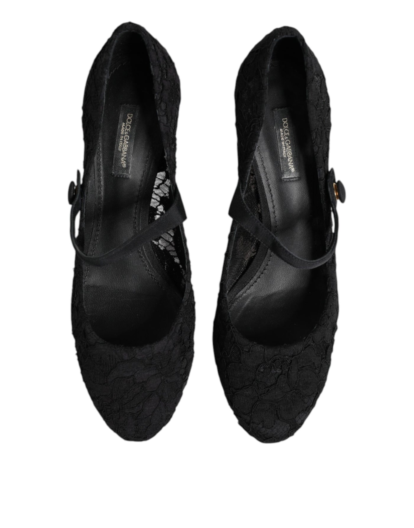 Dolce & Gabbana Schwarz Mary Jane Taormina Spitze Pumps Schuhe