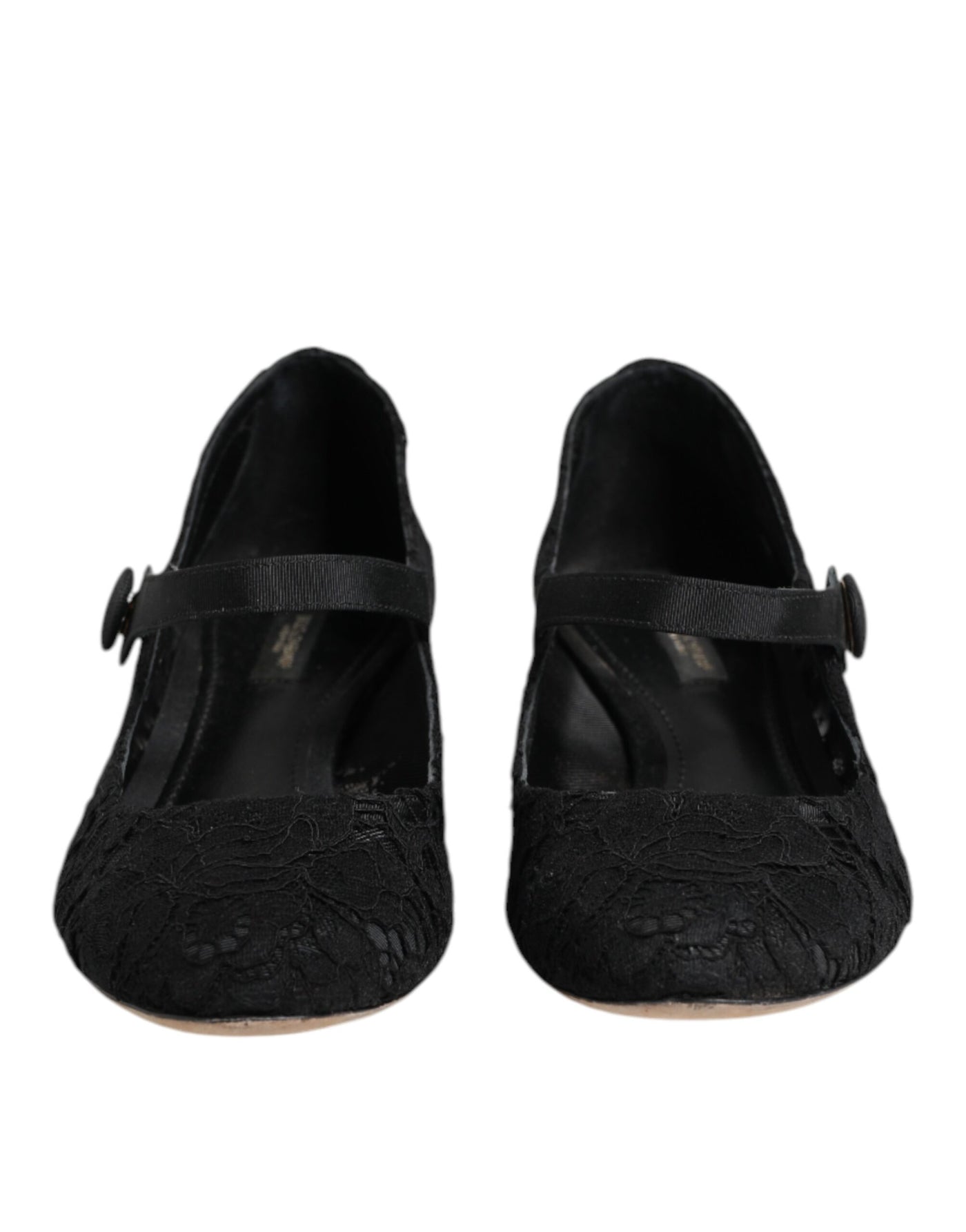 Dolce & Gabbana Schwarz Vally Taormina Floral Spitze Pumps Schuhe