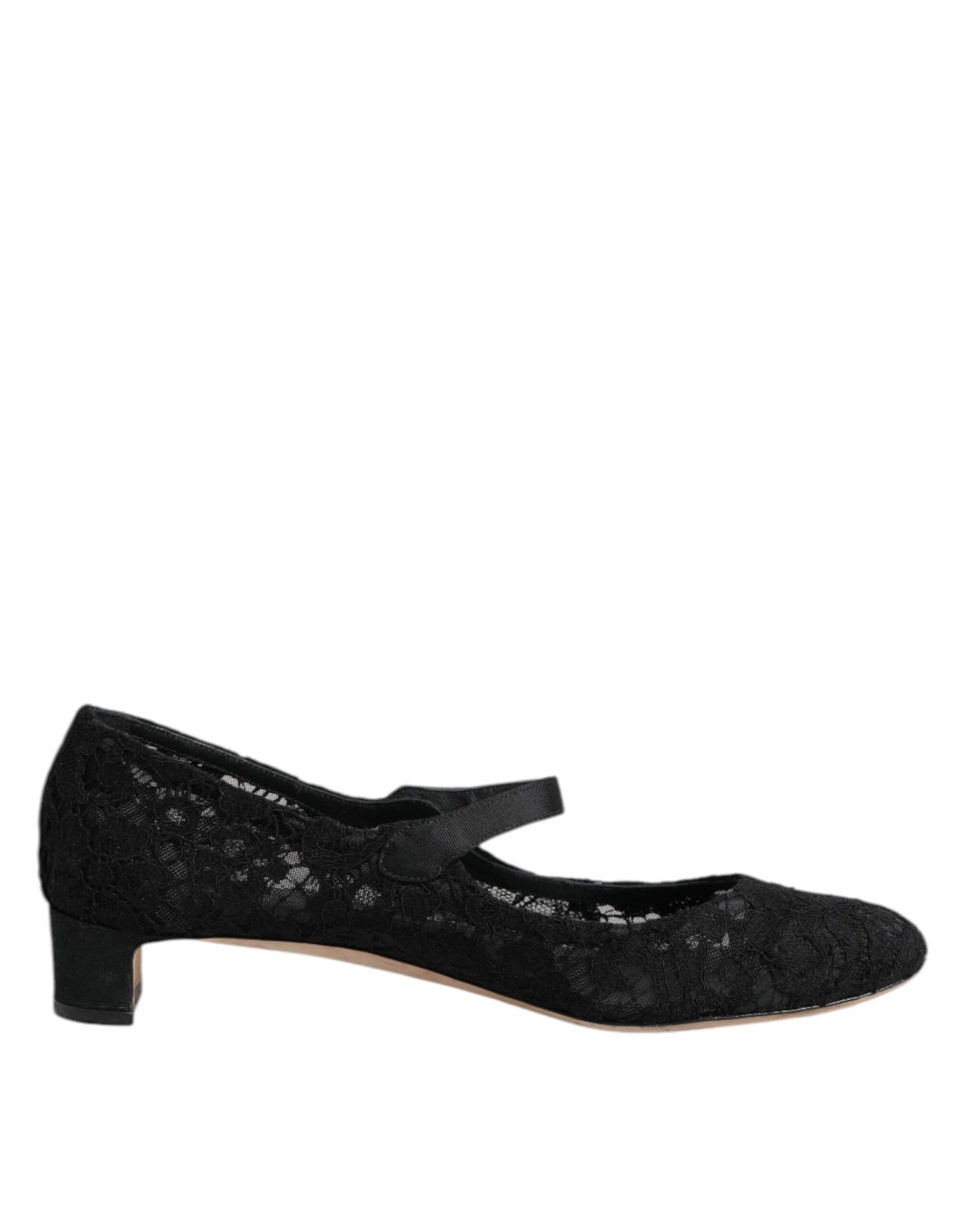 Dolce & Gabbana Schwarz Vally Taormina Floral Spitze Pumps Schuhe