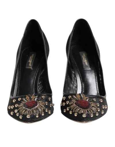 Dolce & Gabbana Schwarz Sacred Heart Stiletto Heels Pumps Schuhe