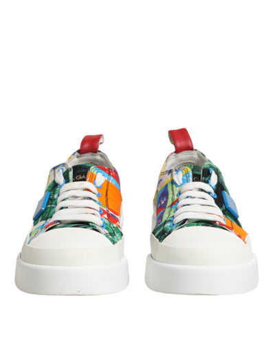 Dolce & Gabbana Multicolor Patchwork Low Top Sneakers Schuhe