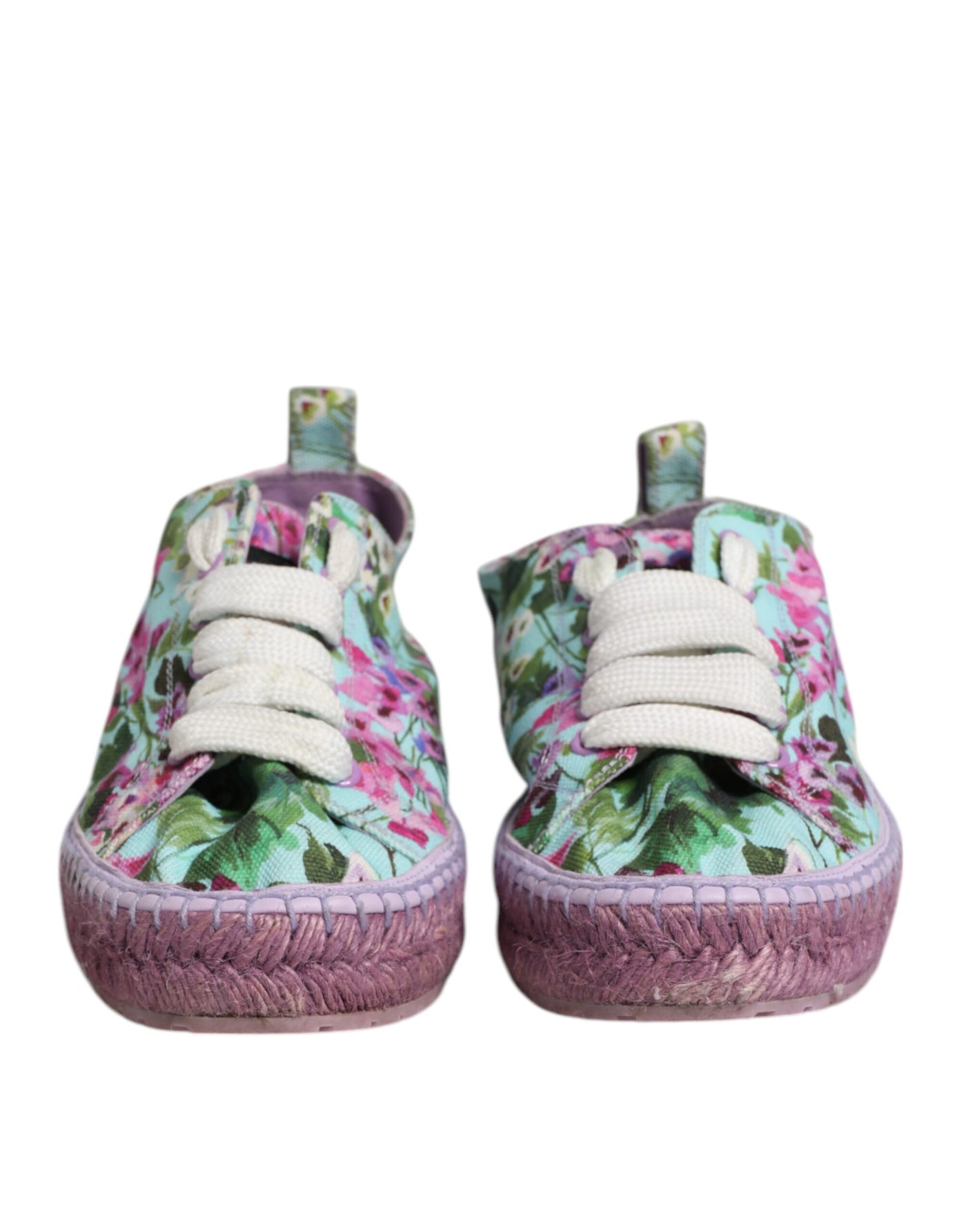 Dolce & Gabbana Multicolor Canvas Espadrilles Turnschuhe Schuhe