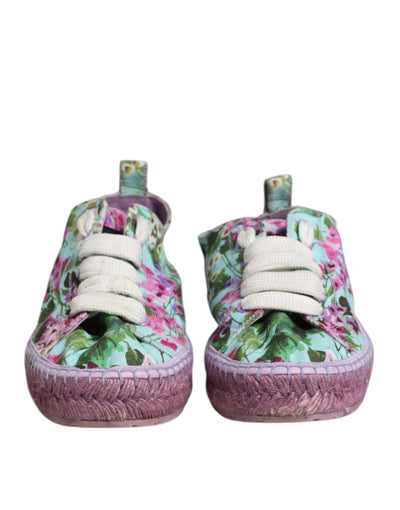 Dolce & Gabbana Multicolor Canvas Espadrilles Turnschuhe Schuhe