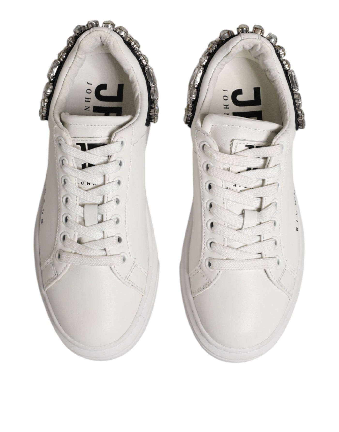 John Richmond Weiß Strass verschönert Turnschuhe Schuhe