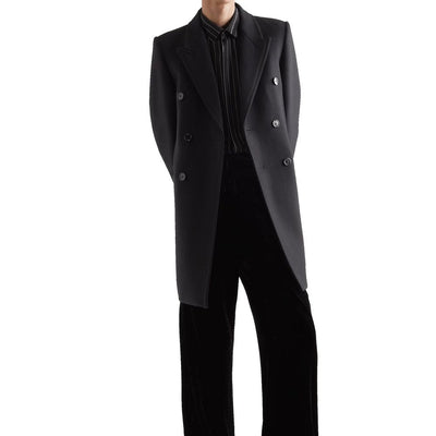 Saint Laurent Zweireihiger Wollmantel