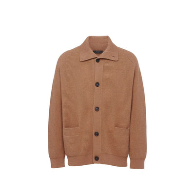 Prada Kaschmir-Strickjacke mit Rippenstrick