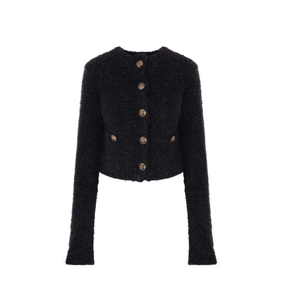 Balenciaga Crop-Bouclé-Strickjacke