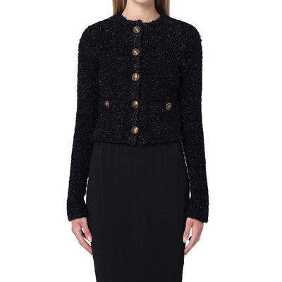 Balenciaga Crop-Bouclé-Strickjacke