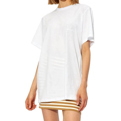 Max Mara Mango T-Shirt mit gesticktem Logo aus Baumwolle