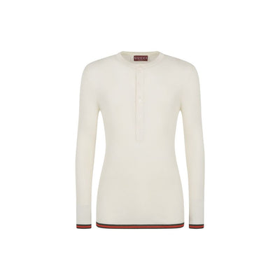 Gucci T-Shirt aus Seide mit Rippenstrick
