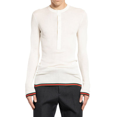 Gucci T-Shirt aus Seide mit Rippenstrick