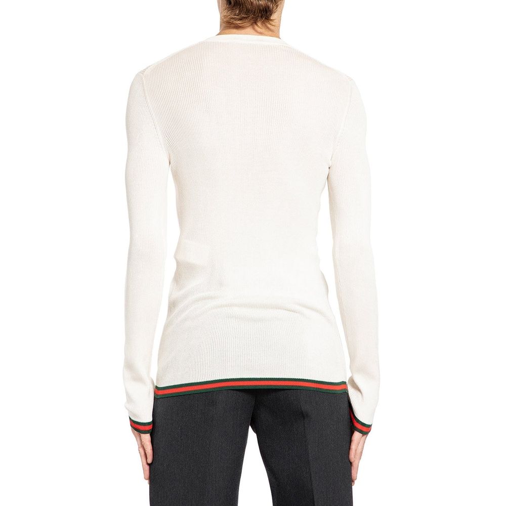 Gucci T-Shirt aus Seide mit Rippenstrick