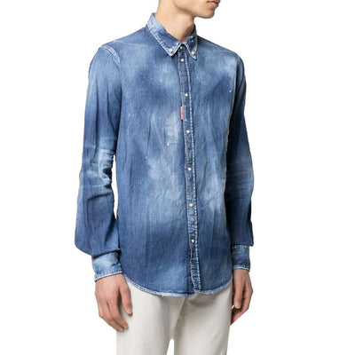 Dsquared² Denim-Hemd mit Distressed-Effekt