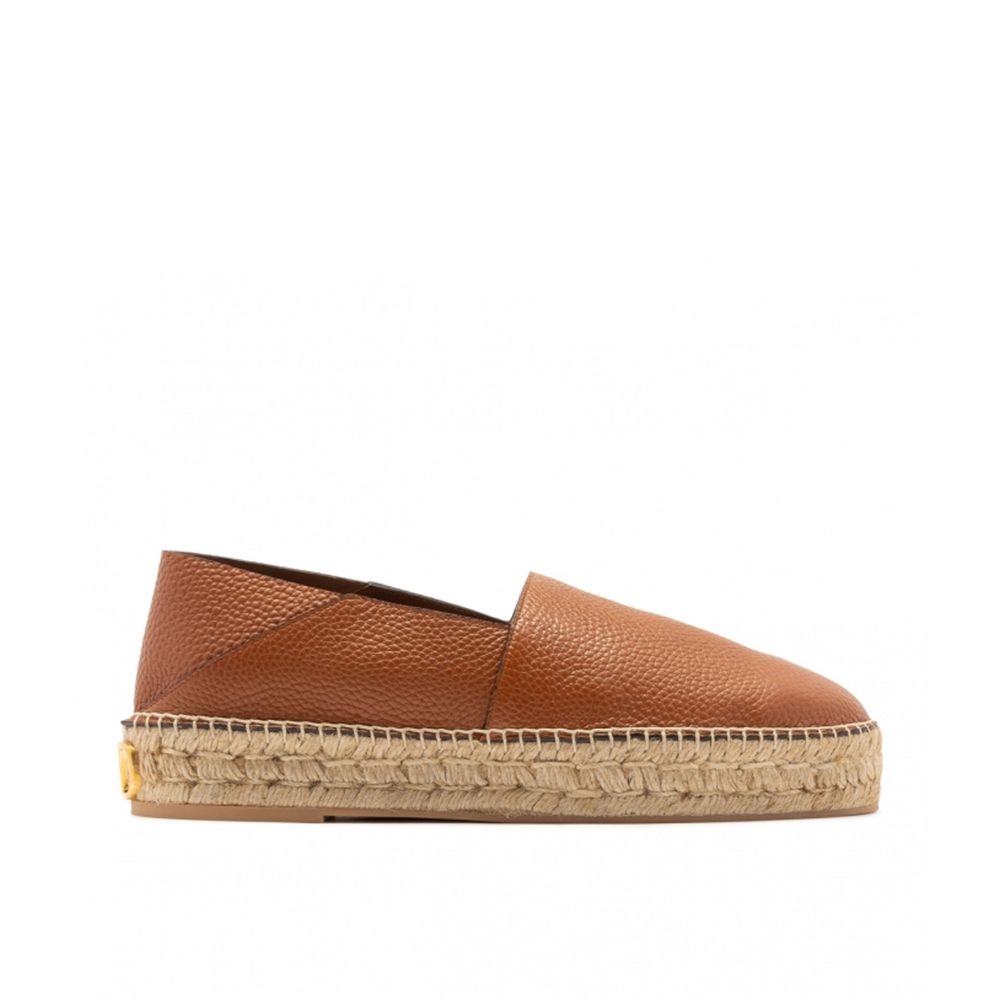 Valentino Garavani Espadrilles aus Leder mit Logo-Plakette
