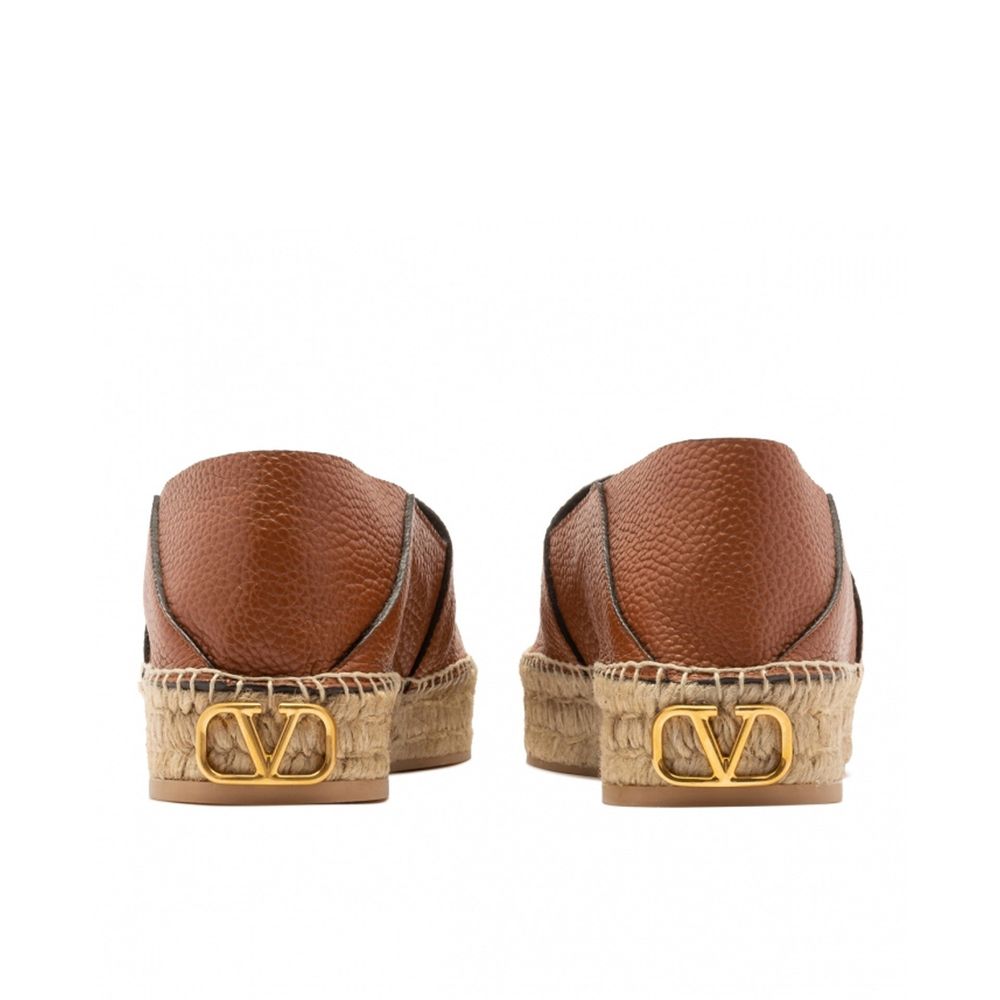 Valentino Garavani Espadrilles aus Leder mit Logo-Plakette