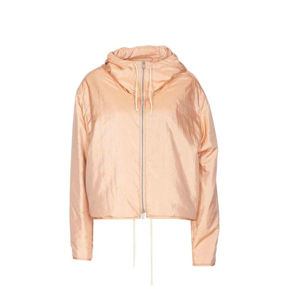 Jil Sander Seidenmischung Zip-Up Jacke mit Kapuze