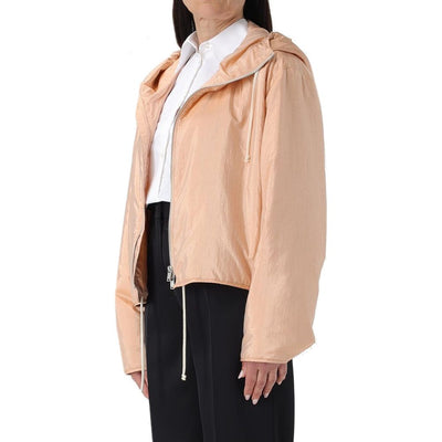 Jil Sander Seidenmischung Zip-Up Jacke mit Kapuze