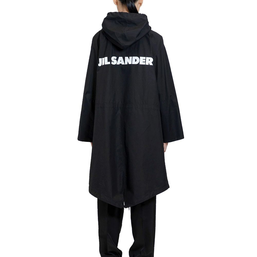 Jil Sander Mittellanger Parka aus Baumwolle mit Kapuze