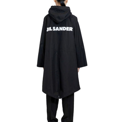 Jil Sander Mittellanger Parka aus Baumwolle mit Kapuze