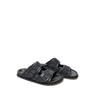 Valentino Garavani Flache Sandalen aus Toile Iconographe