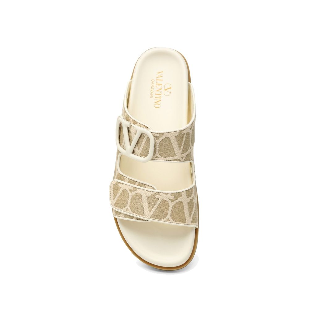 Valentino Garavani Flache Sandalen aus Toile Iconographe