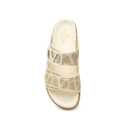 Valentino Garavani Flache Sandalen aus Toile Iconographe