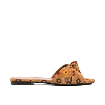 Saint Laurent Bianca Geknotete Wildleder Pantoletten