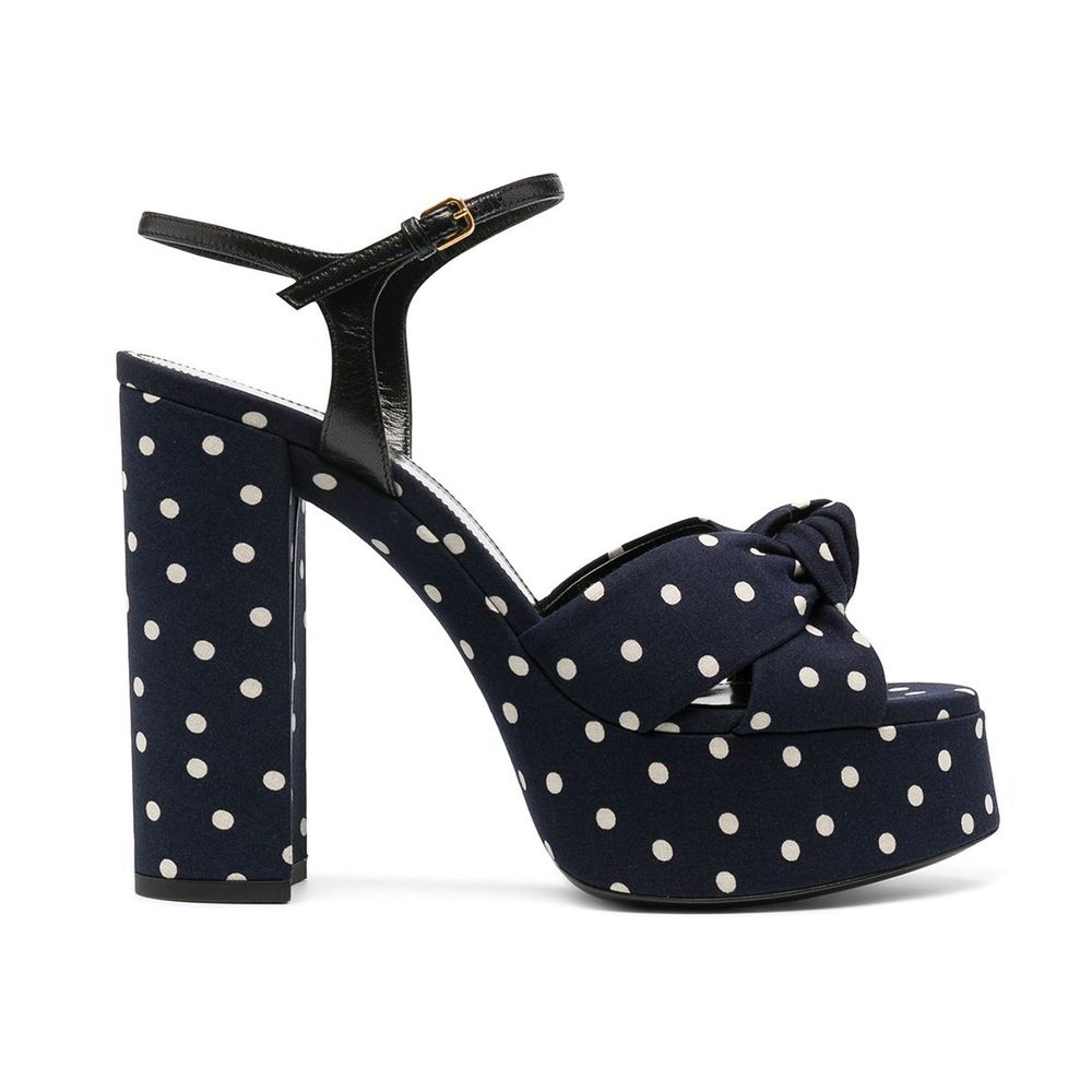 Saint Laurent Bianca Polka-Dot-Sandalen